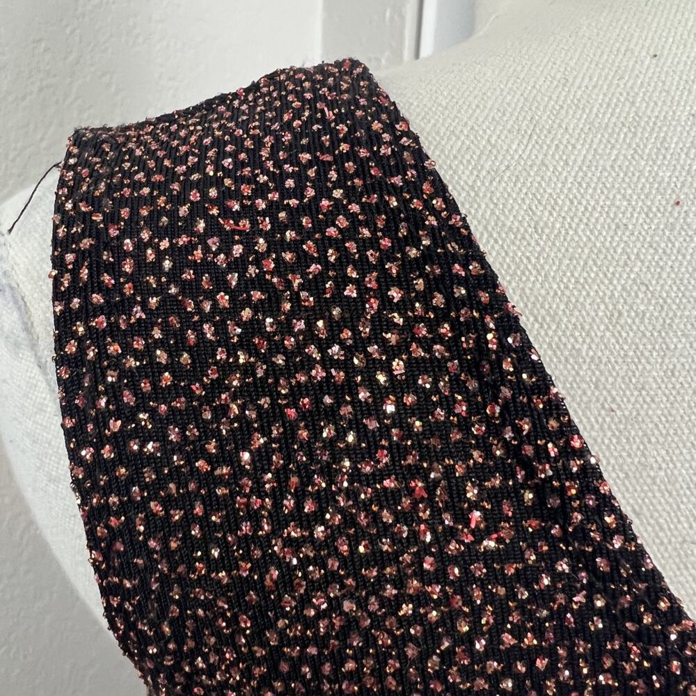 VTG Rave Top Womens Large Black Pink Glitter Beaded Fairy‎ Whimsigoth Y2K Party - Picture 6 of 13